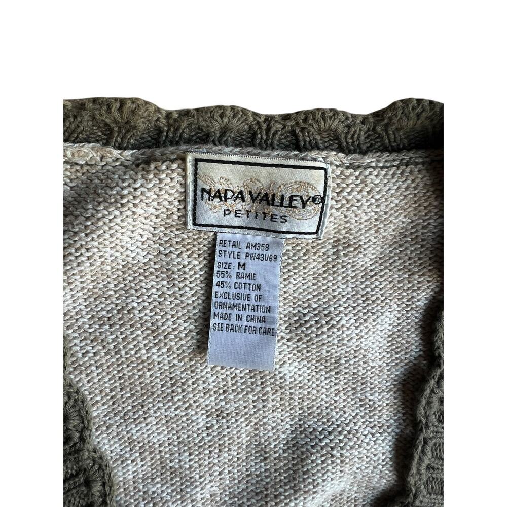 Napa Valley Women's Vintage Knit Vest FALL Embroidered Size Medium Petites - Picture 6 of 10